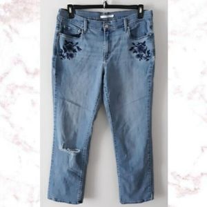 Levi's PLUS 505 Straight Embroidered Jeans